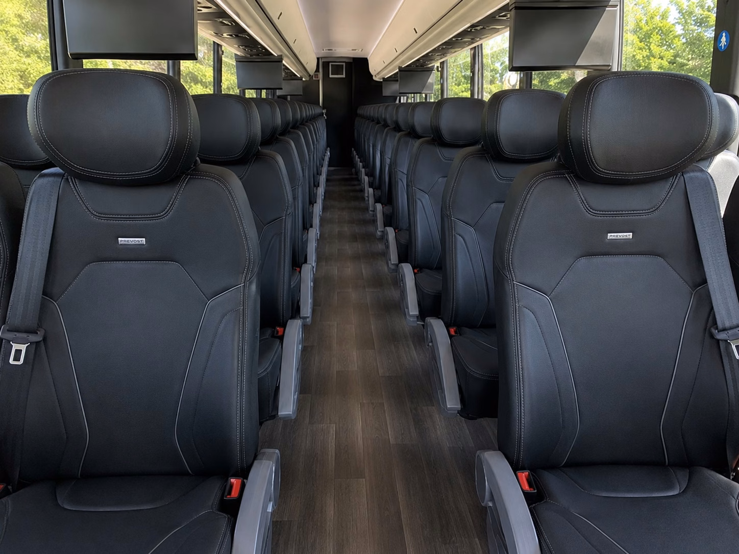 56 passenger charter bus inside
